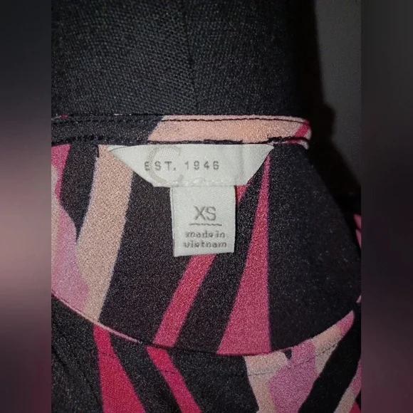 Est 1946 Pink Black Road to Rio Ruffle Hem Blouse - Picture 3 of 5